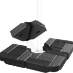  4-Piece 190 lb Fillable Cantilever Umbrella Base, Water or Sand Offset Stand - Black / 190LBS