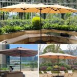 15 ft x 9 ft Replacement Canopy, 12-Rib Polyester Cover for Double-Sided Patio Umbrellas