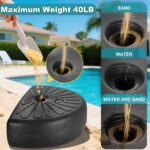 73 lb Half Round Fillable Patio Umbrella Base, Water and Sand Outdoor Stand