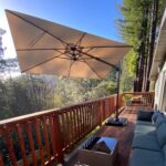 Square Cantilever Patio Umbrella, 360-Degree Rotating Offset Umbrella with Aluminum Frame