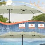 15 ft x 9 ft Replacement Canopy, 12-Rib Polyester Cover for Double-Sided Patio Umbrellas