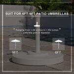 50 lb Round Concrete Patio Umbrella Base, White Steel Stand for 1.5 in Poles - Bronze