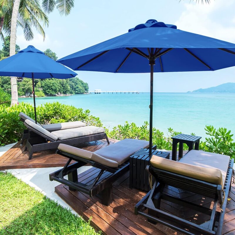10 ft Replacement Canopy, Polyester Cover for 6-Rib or 8-Rib Patio Umbrellas - Agate Green / (6 Ribs)