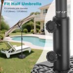 73 lb Half Round Fillable Patio Umbrella Base, Water and Sand Outdoor Stand
