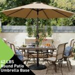 Round Heavy Duty Patio Umbrella Base, Resin Concrete Stand for 1.5–2 in Poles - Bronze / 42 lb