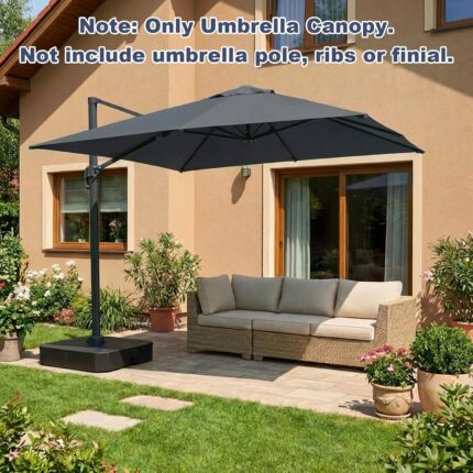 10 x 10 ft Square Cantilever Replacement Canopy, 8-Rib 230 GSM Polyester Cover - American Red