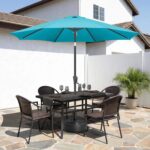 Round Fillable Patio Umbrella Base, Water or Sand Stand for 6–10 ft Umbrellas