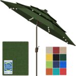 Solar LED Patio Umbrella, 80-Light Acrylic Market Umbrella with Crank and Tilt