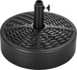 Round Fillable Patio Umbrella Base, Water or Sand Stand for 6–10 ft Umbrellas