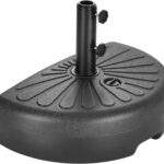  73 lb Half Round Fillable Patio Umbrella Base, Water and Sand Outdoor Stand - 73lb
