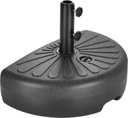 73 lb Half Round Fillable Patio Umbrella Base, Water and Sand Outdoor Stand - 73lb