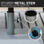 40 lb Patio Table Umbrella Base, Weighted Polymer Stand for Outdoor Dining Areas - Gray