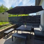 Square Cantilever Patio Umbrella, 360-Degree Rotating Offset Umbrella with Aluminum Frame