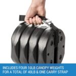 Canopy Weight Set, 4-Piece Prefilled HDPE Weights with Carry Strap for Tents and Patio Umbrellas - Fillable