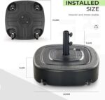 154 lb Fillable Mobile Patio Umbrella Base with Wheels for Straight-Pole Umbrellas