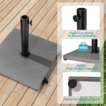 43 lb Square Patio Umbrella Base with Wheels, Pre-Filled Concrete Outdoor Stand