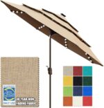 Solar LED Patio Umbrella, 80-Light Acrylic Market Umbrella with Crank and Tilt - Navy Blue / 10FT Single Vent