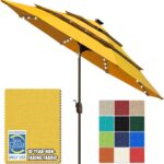 Solar LED Patio Umbrella, 80-Light Acrylic Market Umbrella with Crank and Tilt - Mushroom / 9FT Single Vent