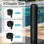 43 lb Square Patio Umbrella Base with Wheels, Pre-Filled Concrete Outdoor Stand - Brown(with wheels) / 43 lbs