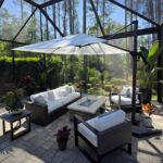 Square Cantilever Patio Umbrella, 360-Degree Rotating Offset Umbrella with Aluminum Frame
