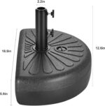 73 lb Half Round Fillable Patio Umbrella Base, Water and Sand Outdoor Stand