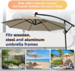 10 ft Replacement Canopy, 8-Rib 300D Polyester Cover for Patio Umbrellas