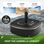 154 lb Fillable Mobile Patio Umbrella Base with Wheels for Straight-Pole Umbrellas
