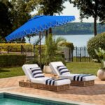 9 ft Valance Patio Umbrella, Polyester Market Umbrella with Crank and Auto Tilt - Hunter Green