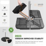 4-Piece 190 lb Fillable Cantilever Umbrella Base, Water or Sand Offset Stand - Brown / HDPE Recyclable Material