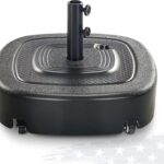  154 lb Fillable Mobile Patio Umbrella Base with Wheels for Straight-Pole Umbrellas - Black