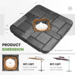 4-Piece 190 lb Fillable Cantilever Umbrella Base, Water or Sand Offset Stand