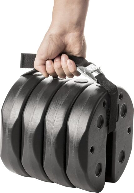Canopy Weight Set, 4-Piece Prefilled HDPE Weights with Carry Strap for Tents and Patio Umbrellas - 40LB