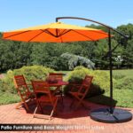 9.5 ft Cantilever Patio Umbrella, Vented Polyester Canopy with Crank and Cross Base