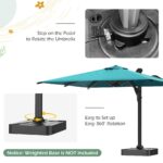 10 x 10 ft Square Offset Patio Umbrella, 360-Degree Rotation and 6-Level Tilt, Blue